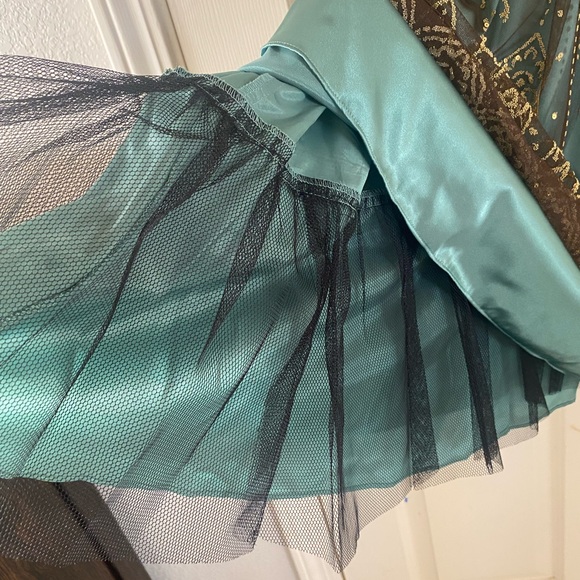 Adrianna Papell Boutique Elegant Teal and Gold Dress - Picture 8 of 14